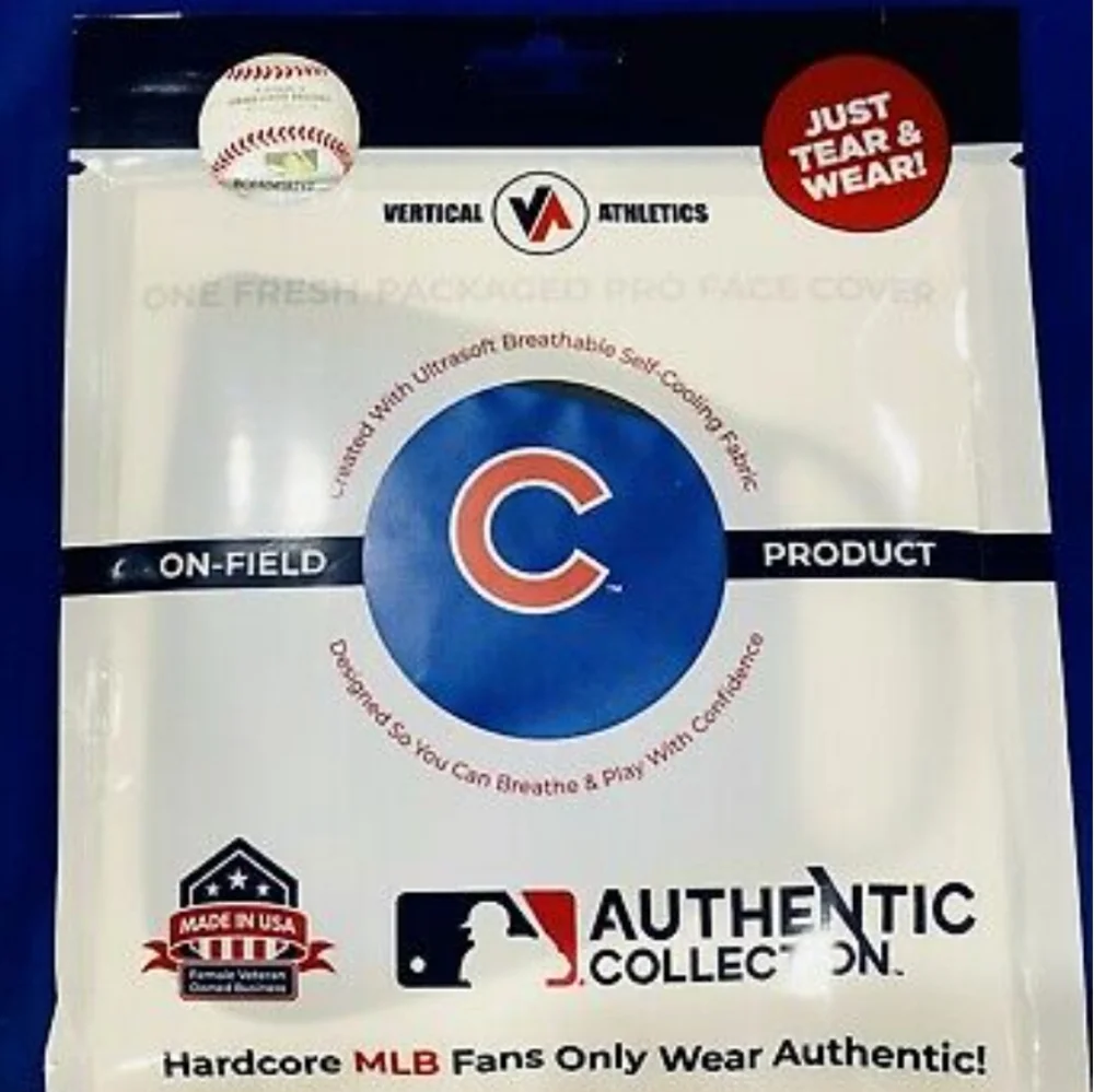 NWT Unisex Chicago Cubs Vertical Athletics Pro Face Covering
